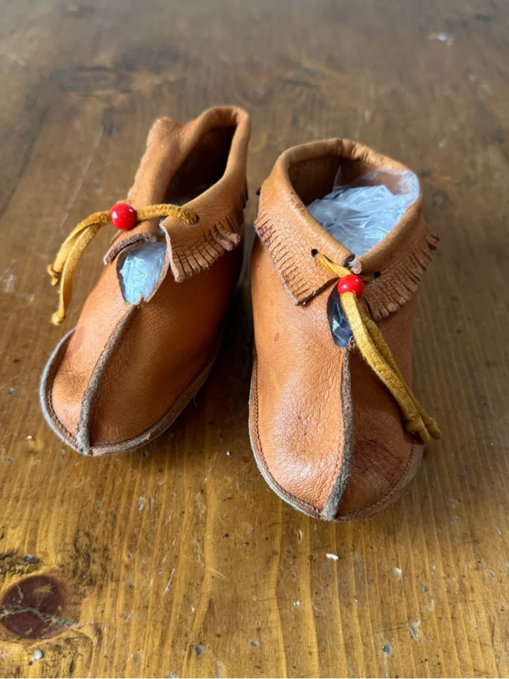 Vintage Deer Skin Baby Moccasins Size 5